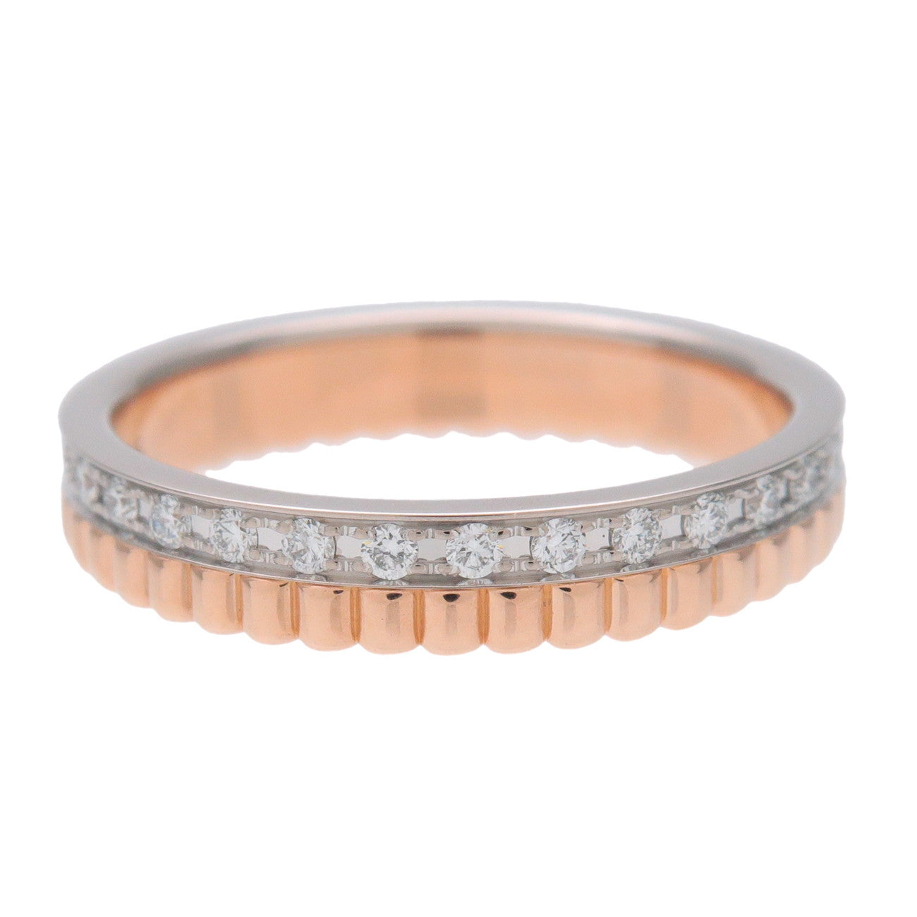 Boucheron Quatre Radiant Half Diamond Ring K18 750WG/PG #48 US4.5