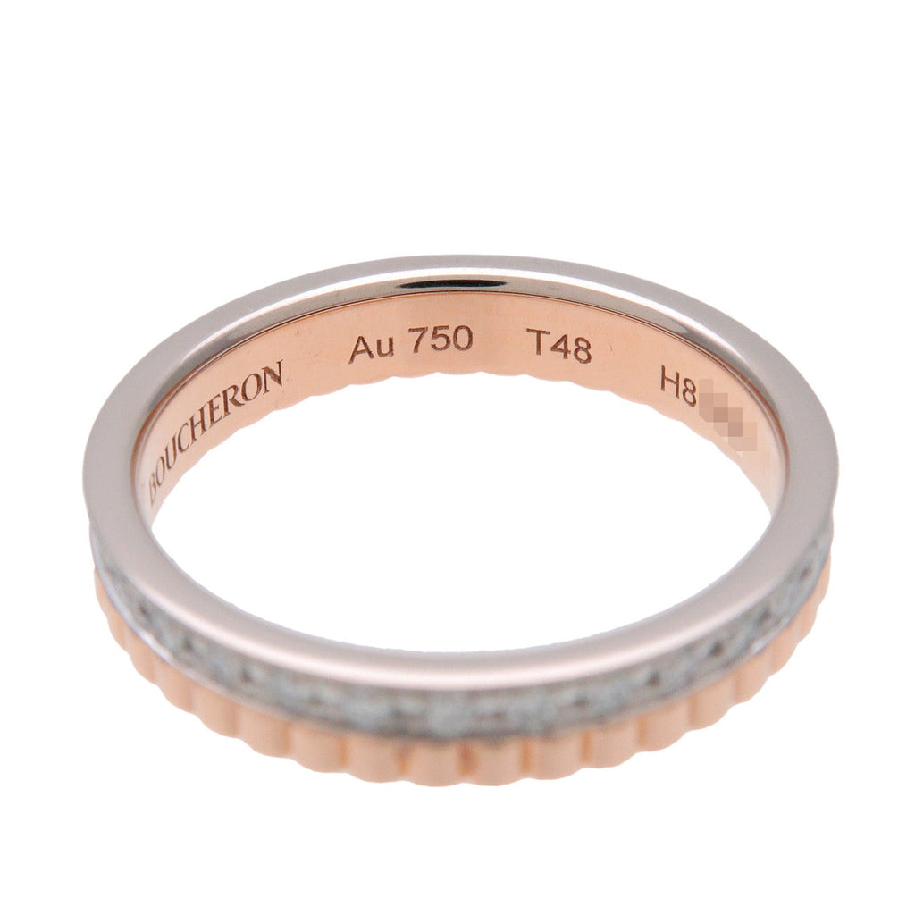Boucheron Quatre Radiant Half Diamond Ring K18 750WG/PG #48 US4.5