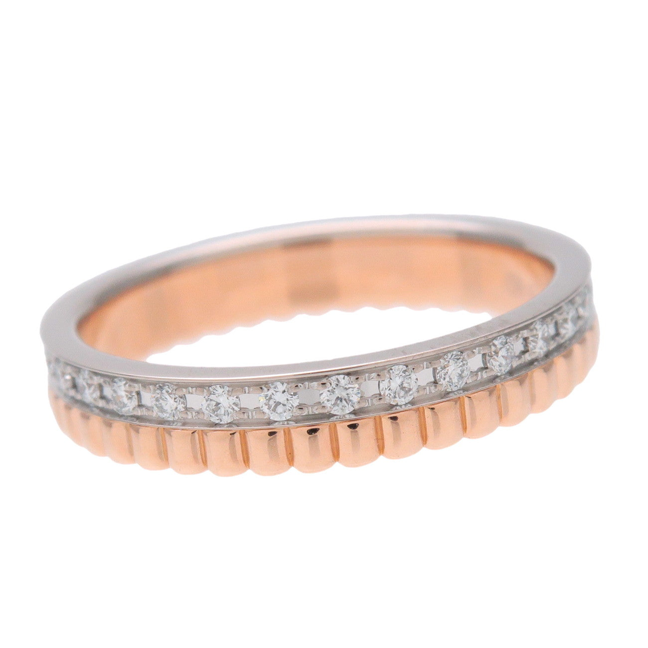 Boucheron Quatre Radiant Half Diamond Ring K18 750WG/PG #48 US4.5