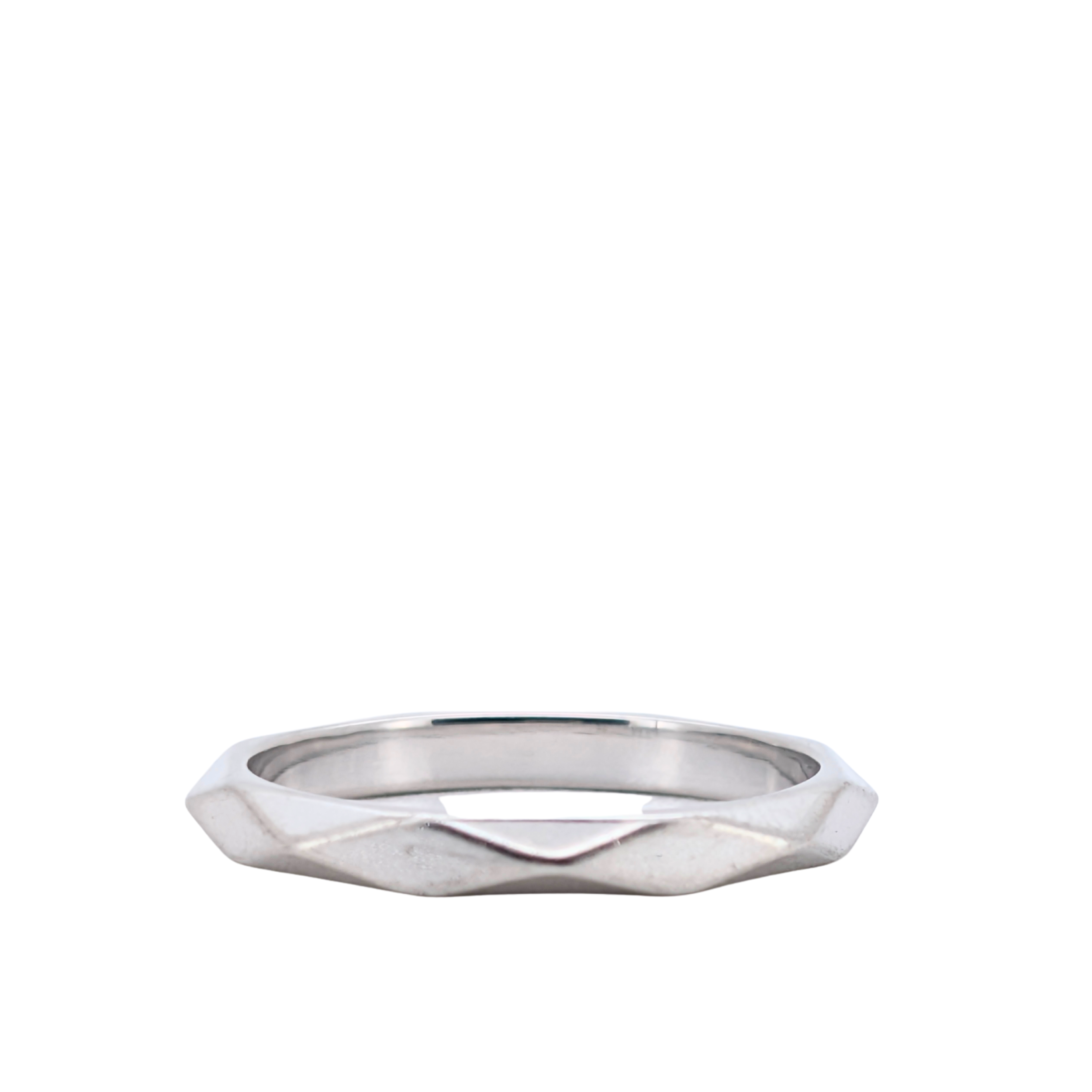 Boucheron Platinum Facette Band Ring size 59