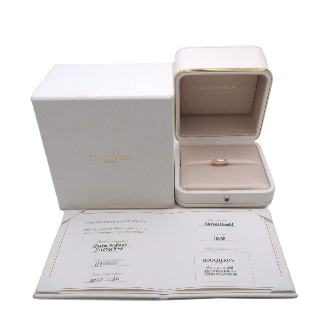 Boucheron Quatre Radiant Half Diamond Ring K18 750WG/PG #48 US4.5