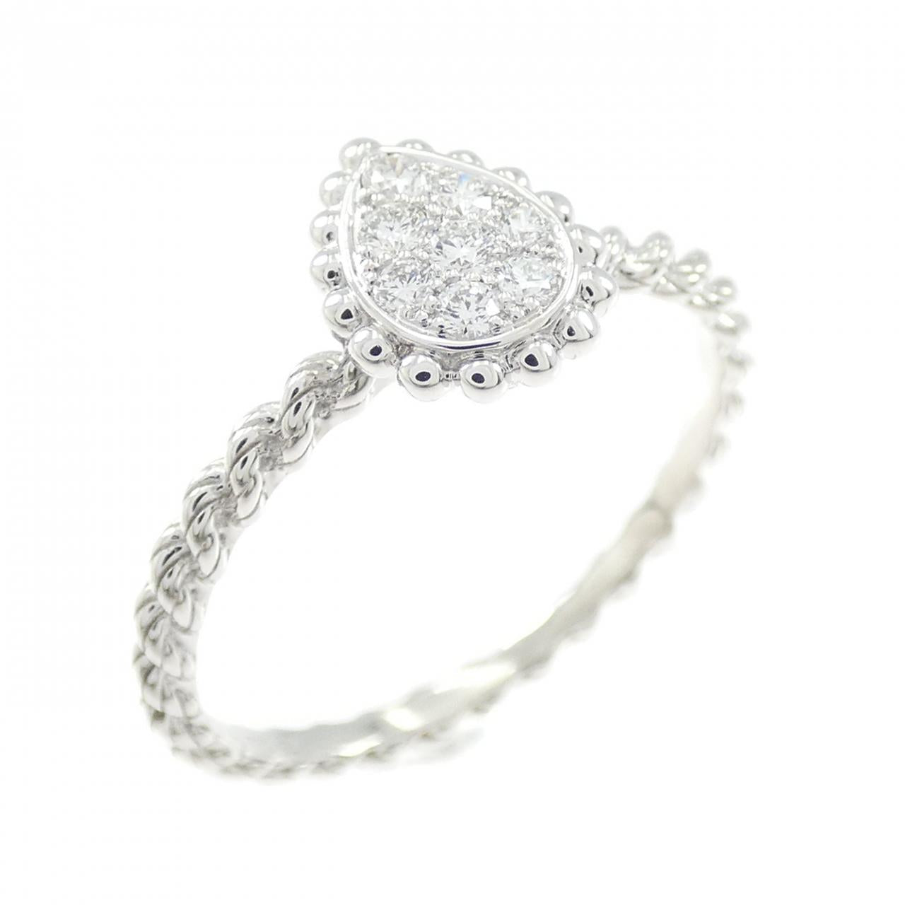 Boucheron Serpent Boheme 18K White Gold Diamond Ring Size 13