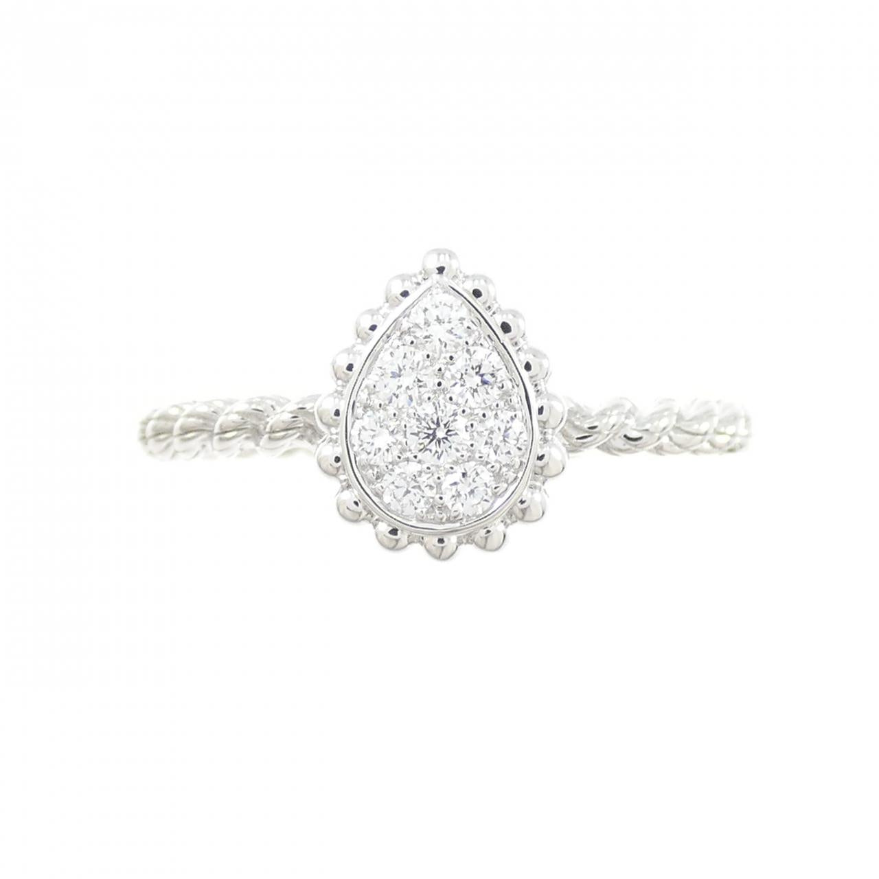 Boucheron Serpent Boheme 18K White Gold Diamond Ring Size 13