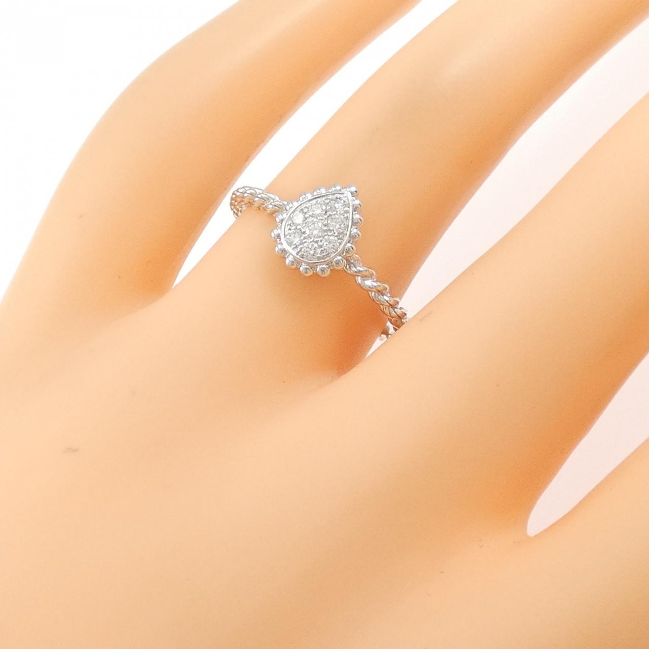 Boucheron Serpent Boheme 18K White Gold Diamond Ring Size 13