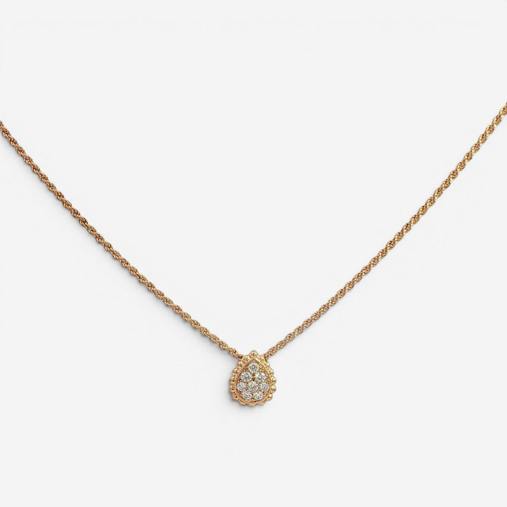 Boucheron Serpent Boheme 18K Rose Gold Diamond Pendant Necklace JPN00565