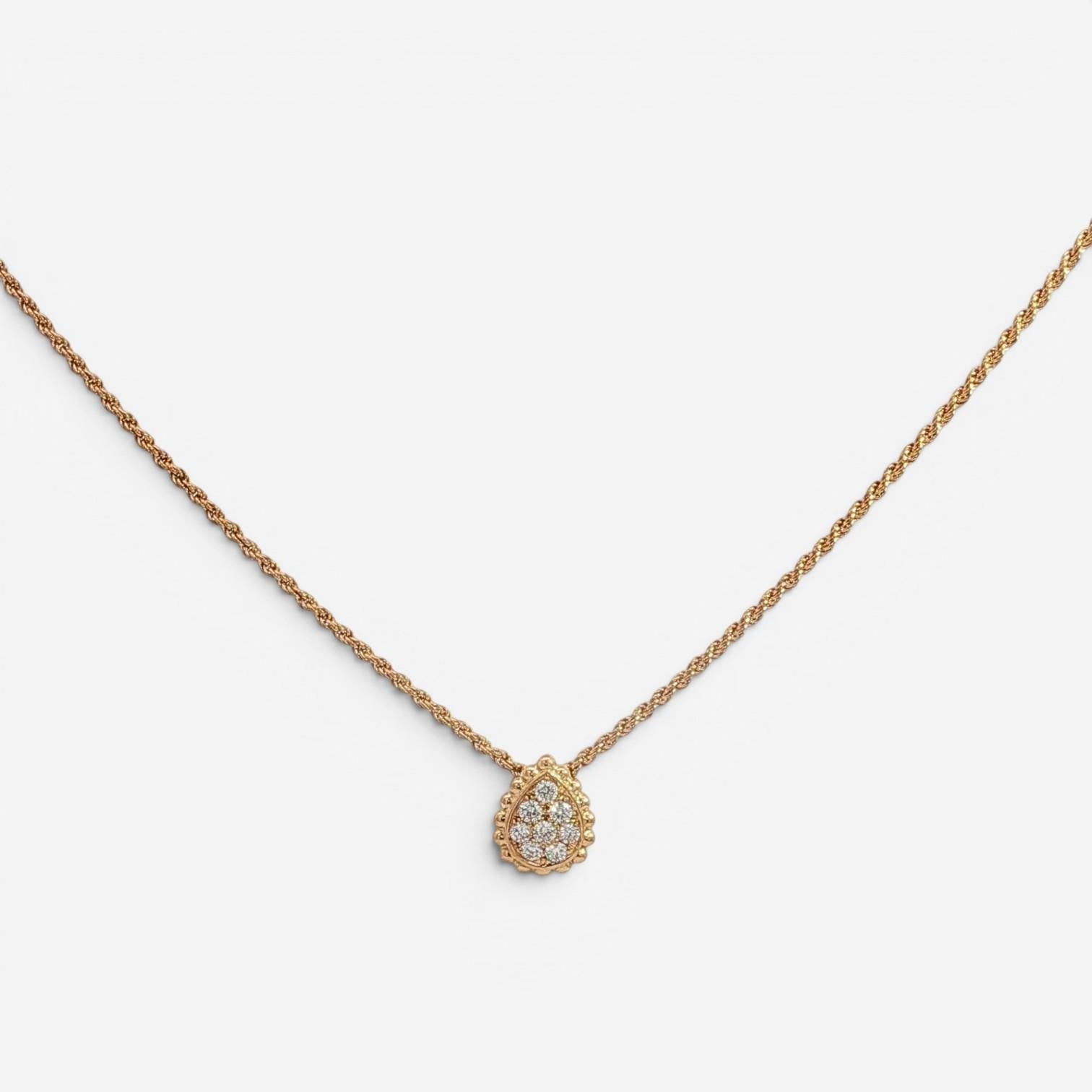 Boucheron Serpent Boheme 18K Rose Gold Diamond Pendant Necklace JPN00565