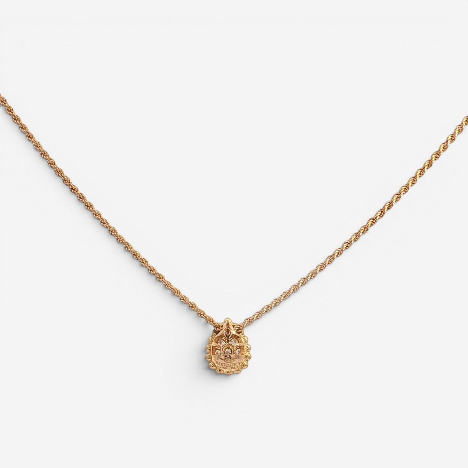 Boucheron Serpent Boheme 18K Rose Gold Diamond Pendant Necklace JPN00565