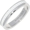 Boucheron Quatre Double White Au750 White Gold White Ceramic Ring Size 56