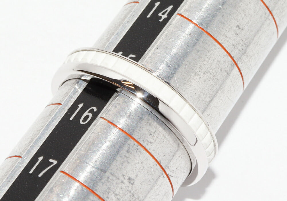 Boucheron Quatre Double White Au750 White Gold White Ceramic Ring Size 56