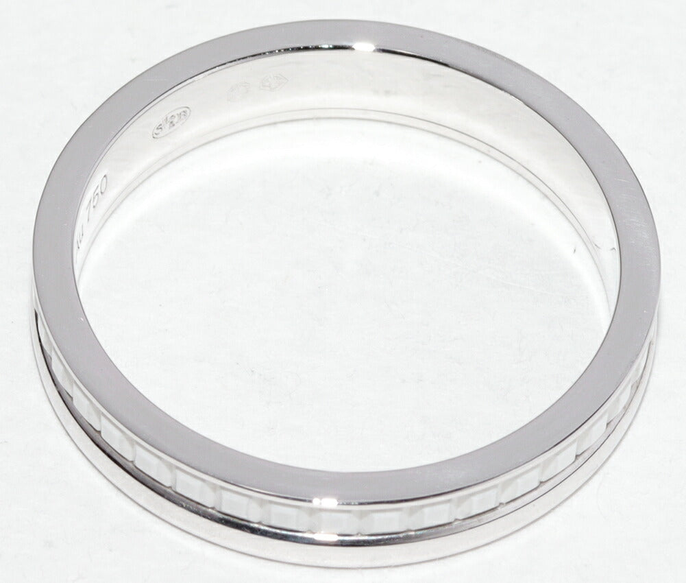 Boucheron Quatre Double White Au750 White Gold White Ceramic Ring Size 56