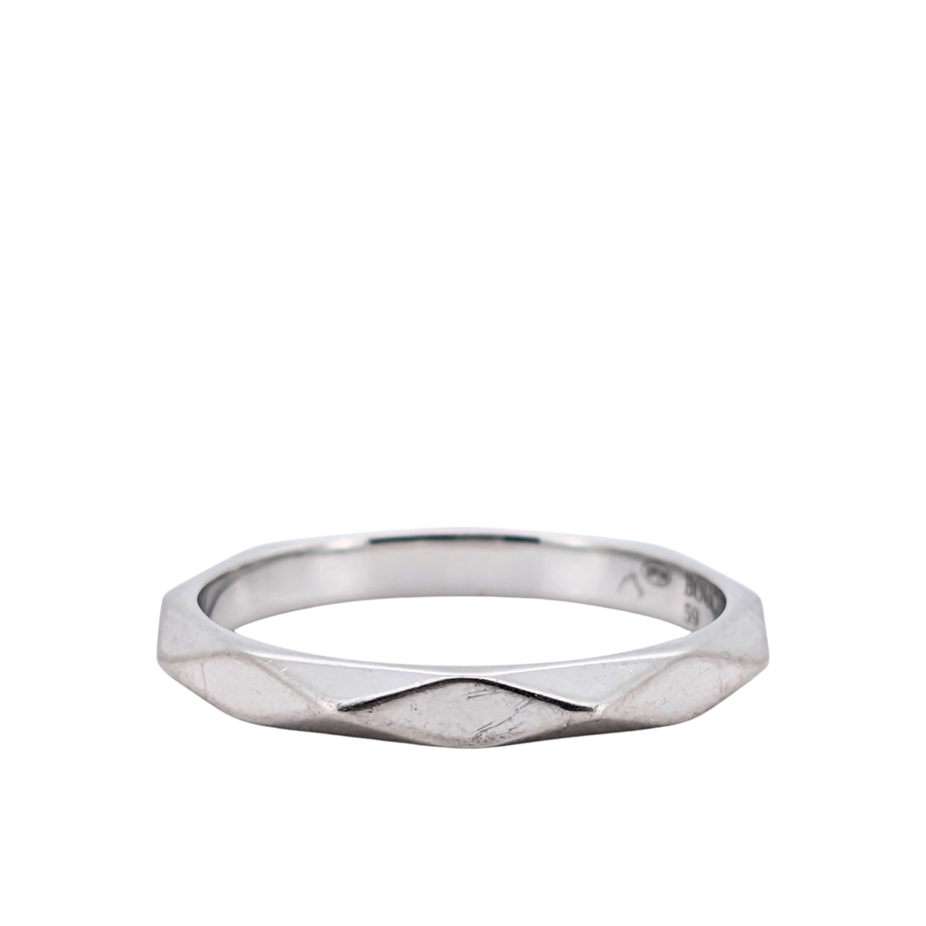 Boucheron Platinum Facette Band Ring size 59