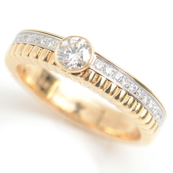 Boucheron 18K Yellow Gold White Gold Quatre Radiant Solitaire Diamond Ring Size 50