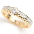 Boucheron 18K Yellow Gold White Gold Quatre Radiant Solitaire Diamond Ring Size 50