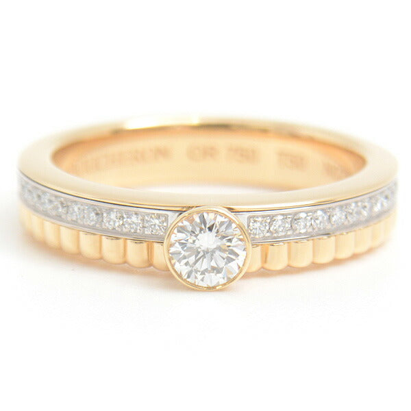 Boucheron 18K Yellow Gold White Gold Quatre Radiant Solitaire Diamond Ring Size 50