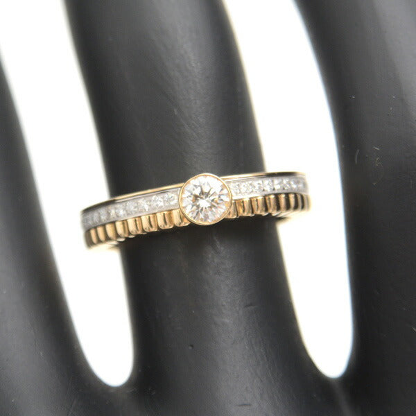 Boucheron 18K Yellow Gold White Gold Quatre Radiant Solitaire Diamond Ring Size 50