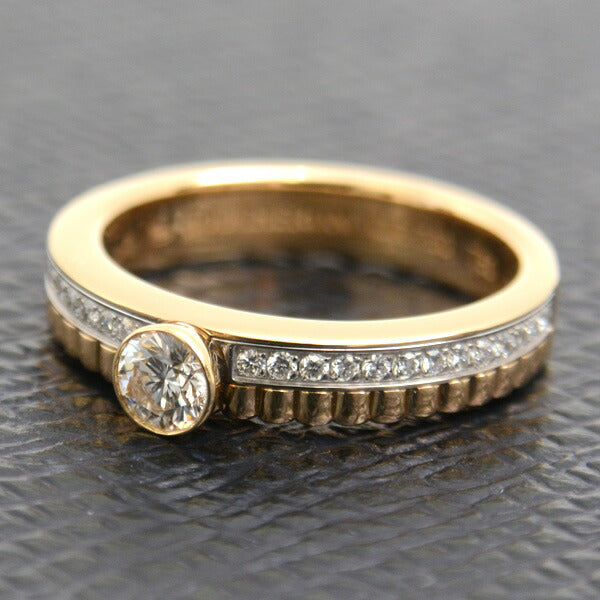 Boucheron 18K Yellow Gold White Gold Quatre Radiant Solitaire Diamond Ring Size 50