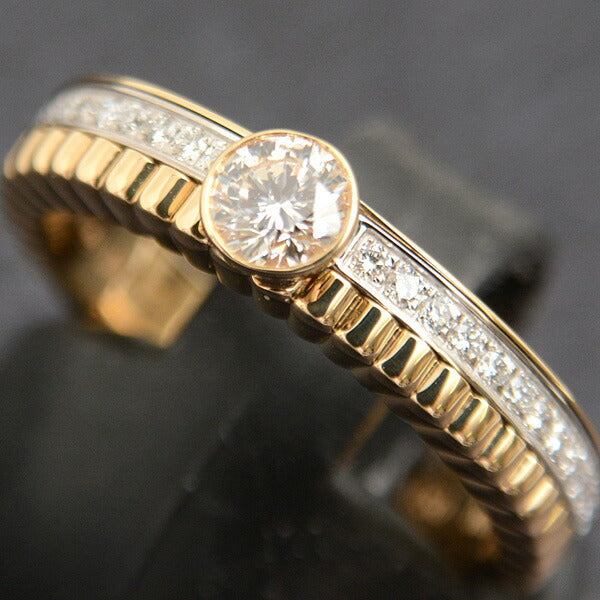 Boucheron 18K Yellow Gold White Gold Quatre Radiant Solitaire Diamond Ring Size 50