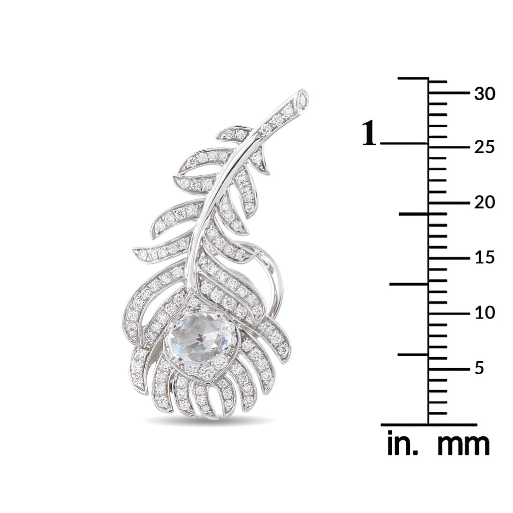 Boucheron Plume de Paon 18K White Gold 1.10ct Diamond Earrings