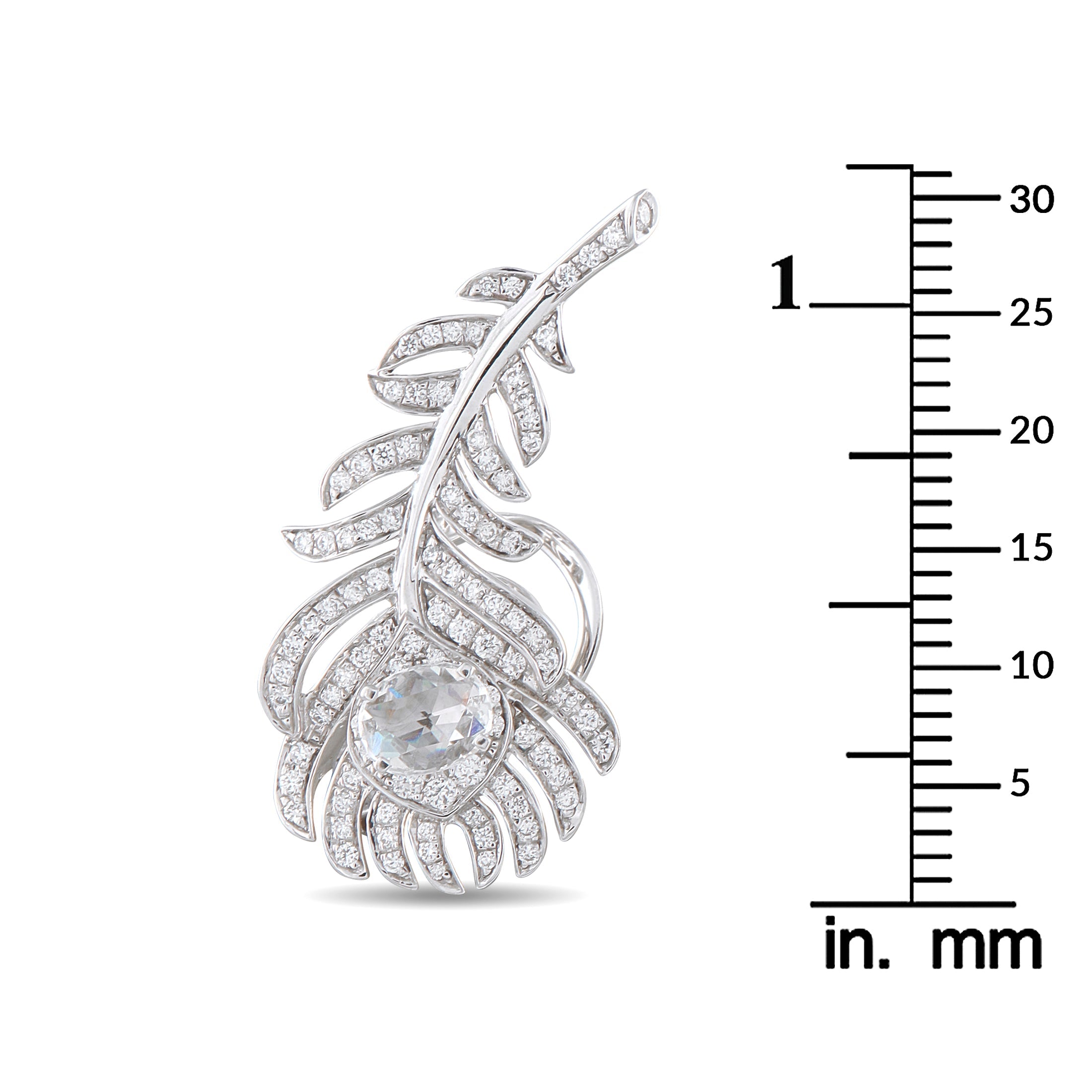 Boucheron Plume de Paon 18K White Gold 1.10ct Diamond Earrings