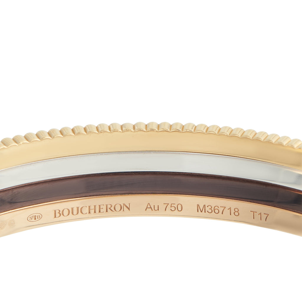 Boucheron Quatre 18K Yellow, Rose, and White Gold 1.48ct Diamond Bracelet