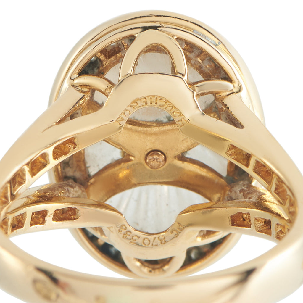 Boucheron 18K Yellow Gold 0.65ct Diamond and Rock Crystal Ring