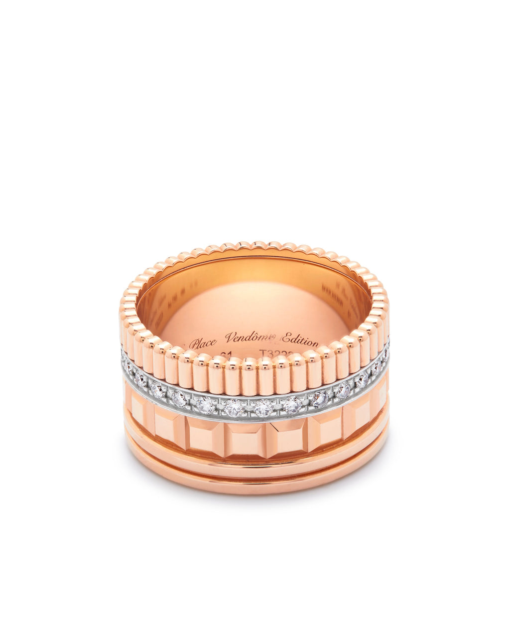 Boucheron Quatre radiant large rose gold diamond ring