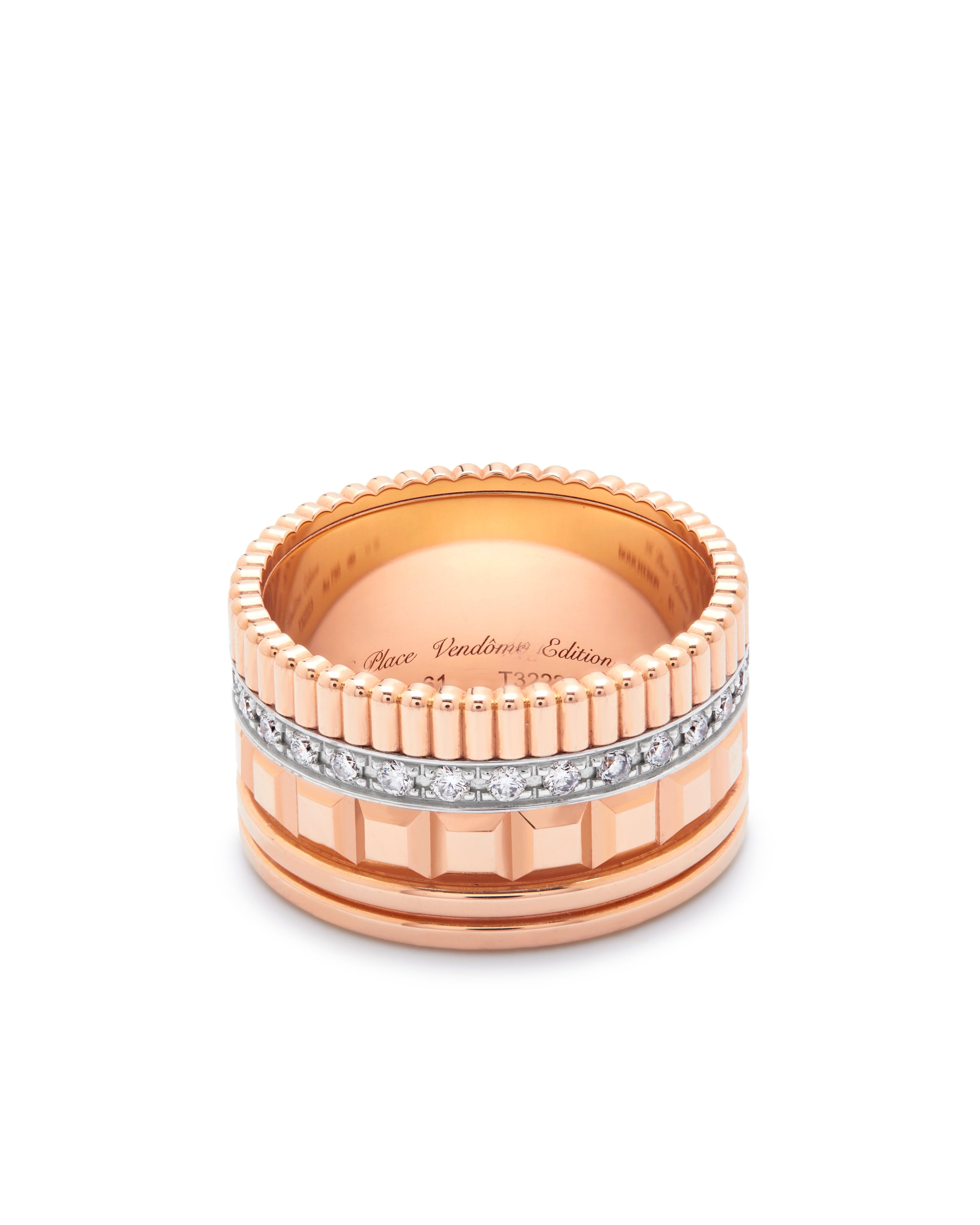 Boucheron Quatre radiant large rose gold diamond ring