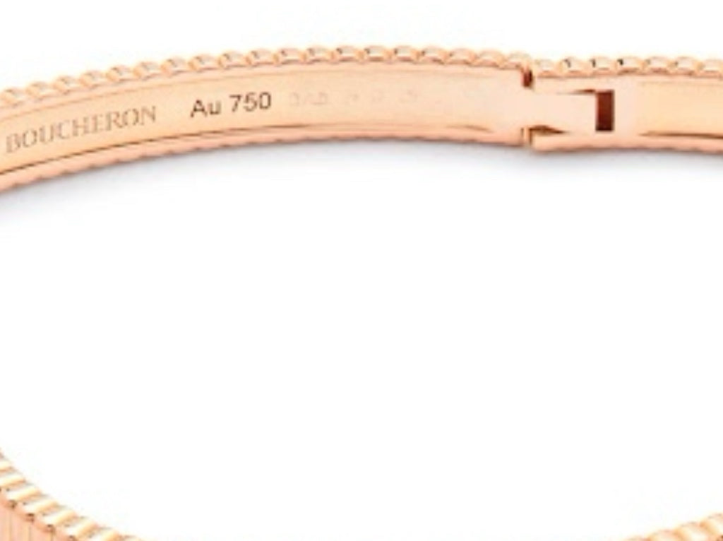 Boucheron Grosgrain rose gold bangle size 18