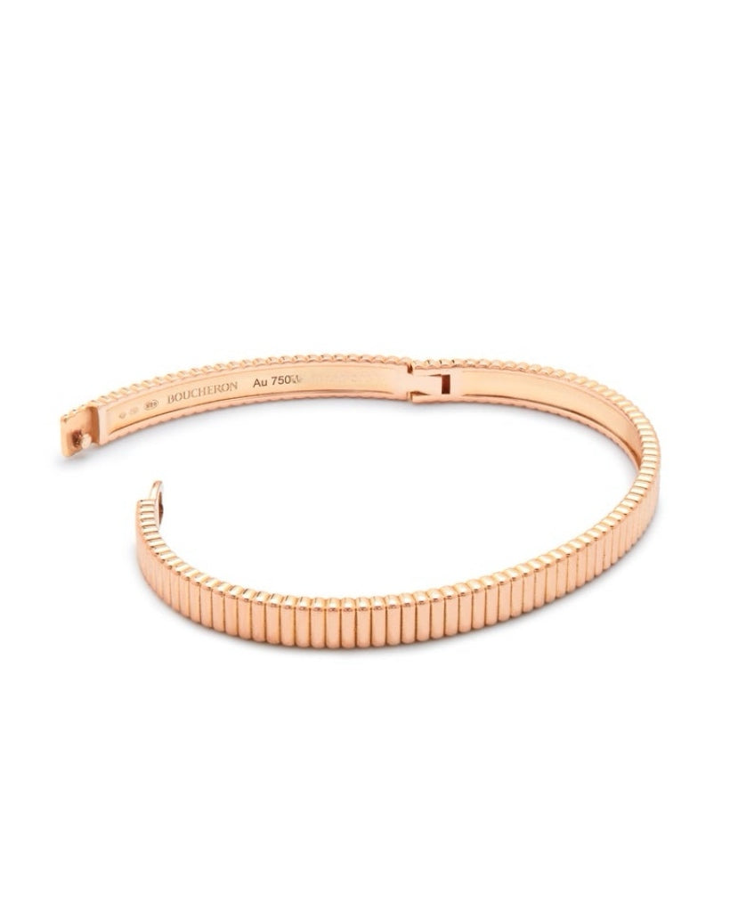 Boucheron Grosgrain rose gold bangle size 18