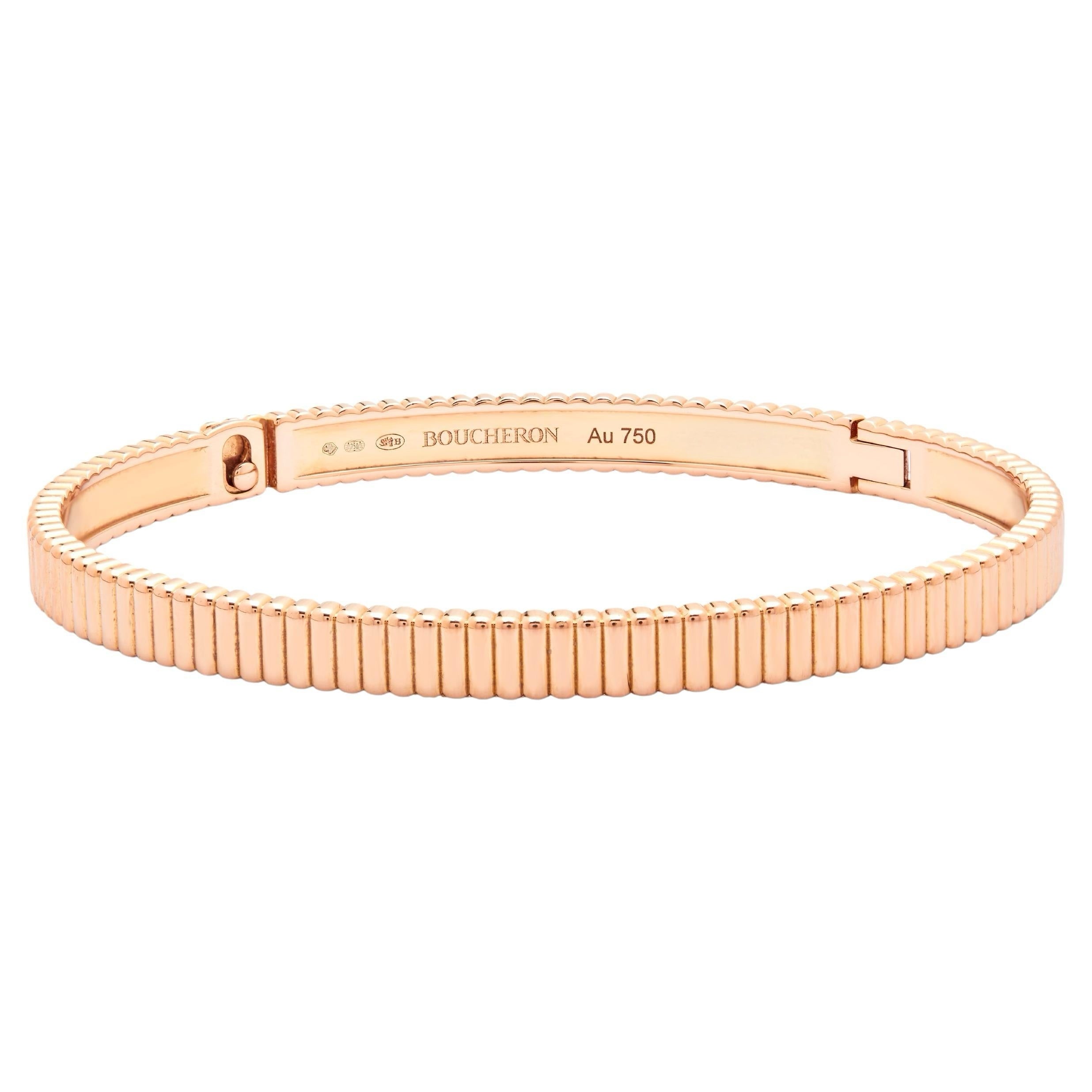 Boucheron Grosgrain rose gold bangle size 18
