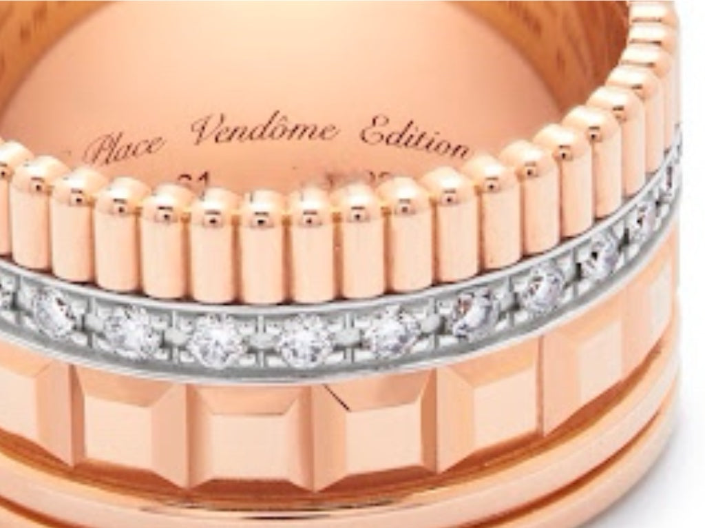 Boucheron Quatre radiant large rose gold diamond ring