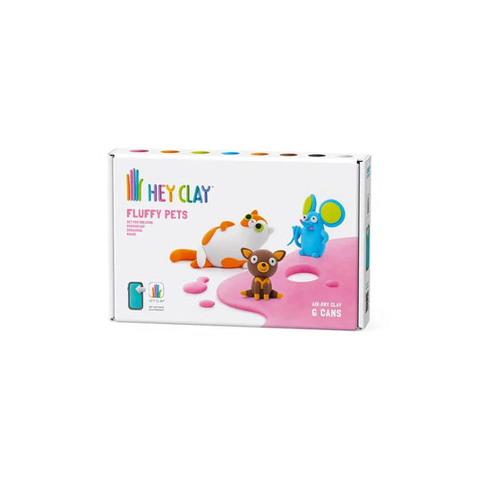 Hey Clay 6 pack - Fluffy Pets (Persian Cat, Mouse, Chihuahua)