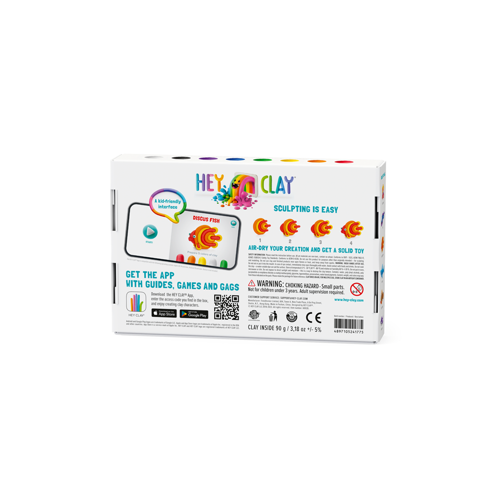 Hey Clay 6 pack - Ocean (Clownfish, Discus, Fish, Eel)