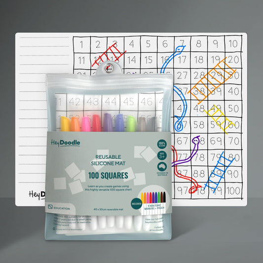Hey Doodle Silicone Activity Mat - 100 Squares (Large)