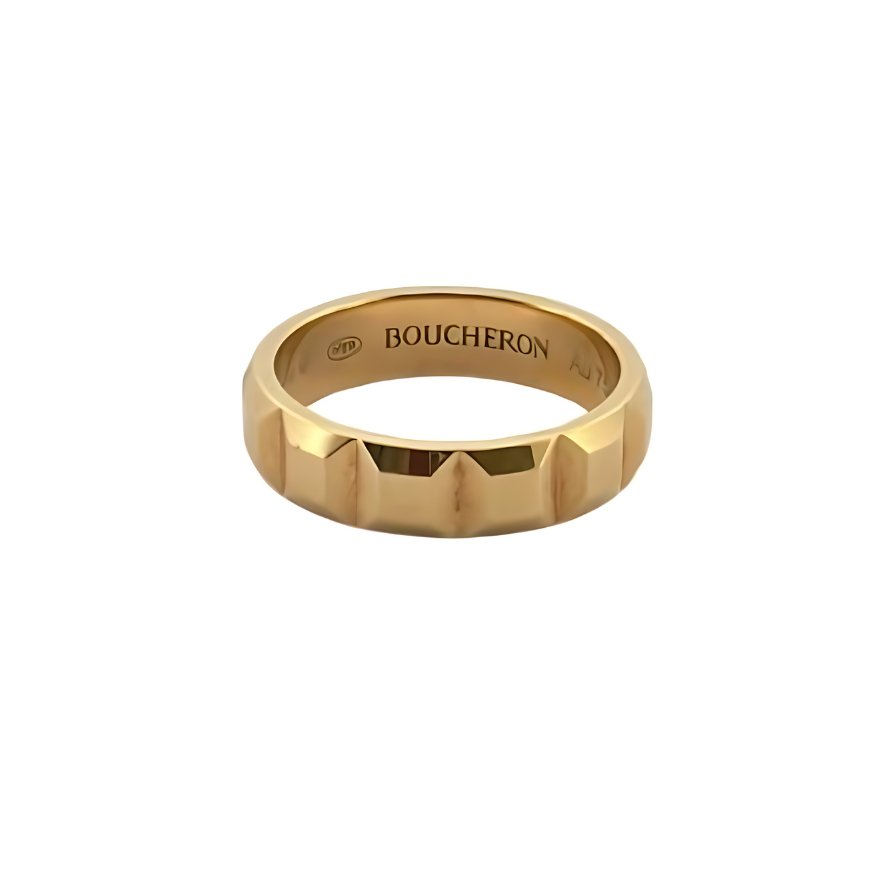 Bague Alliance BOUCHERON "Clous de Paris" en or jaune