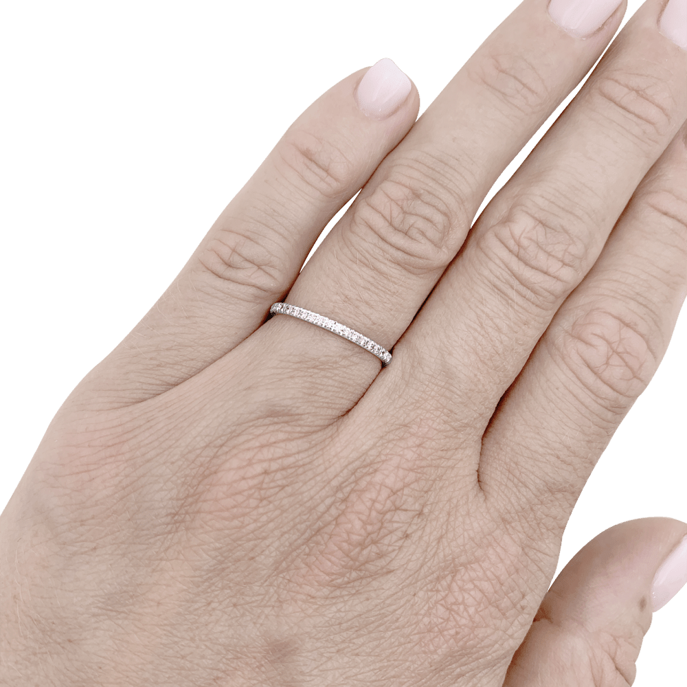Bague Alliance BOUCHERON "Epure" en or blanc et diamants