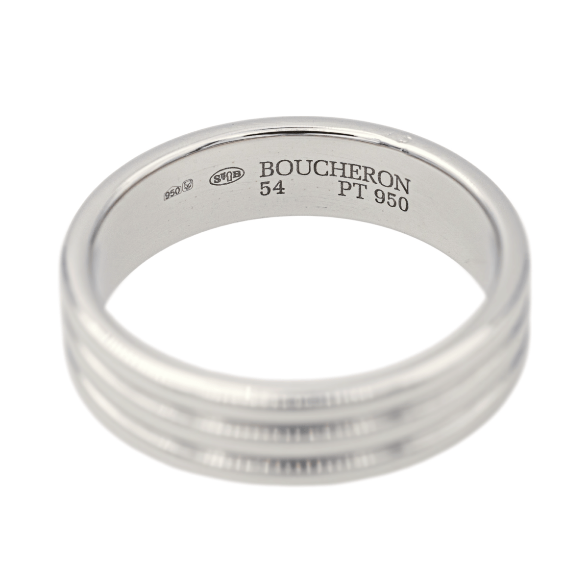 Bague Alliance BOUCHERON "Godron" en platine