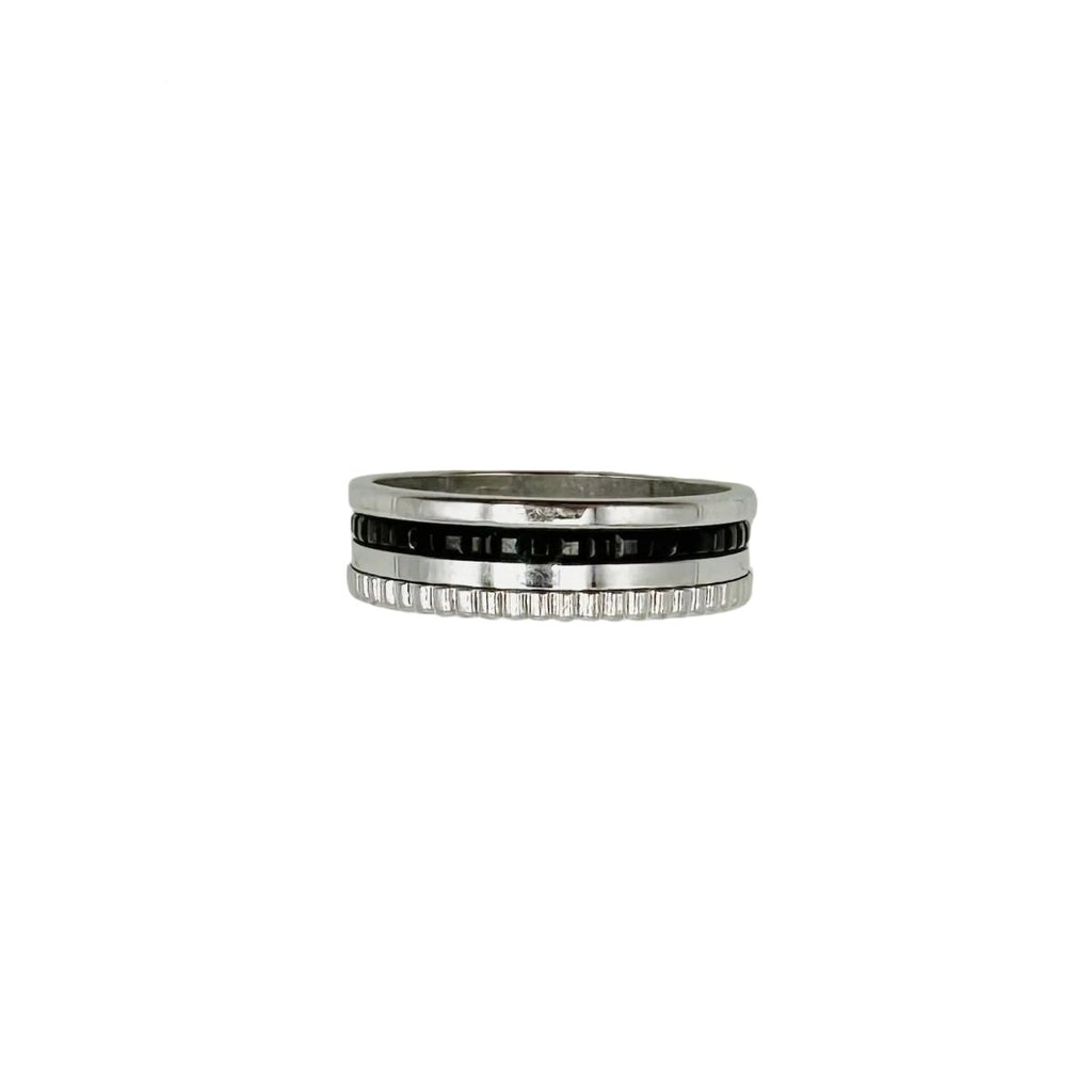 Bague BOUCHERON "Quatre Black Edition" en or blanc et PVD noir