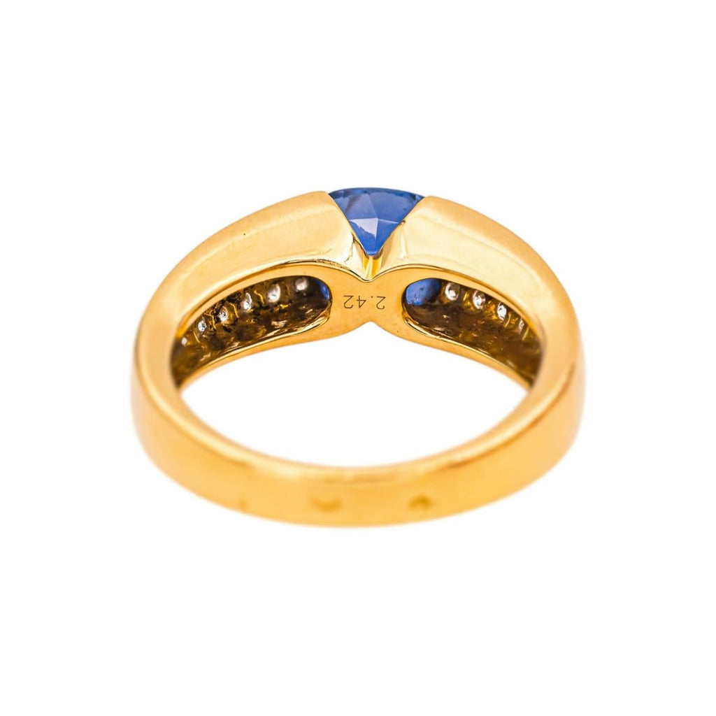 Bague Bandeau BOUCHERON "Anaïs" en or jaune, saphir et diamants
