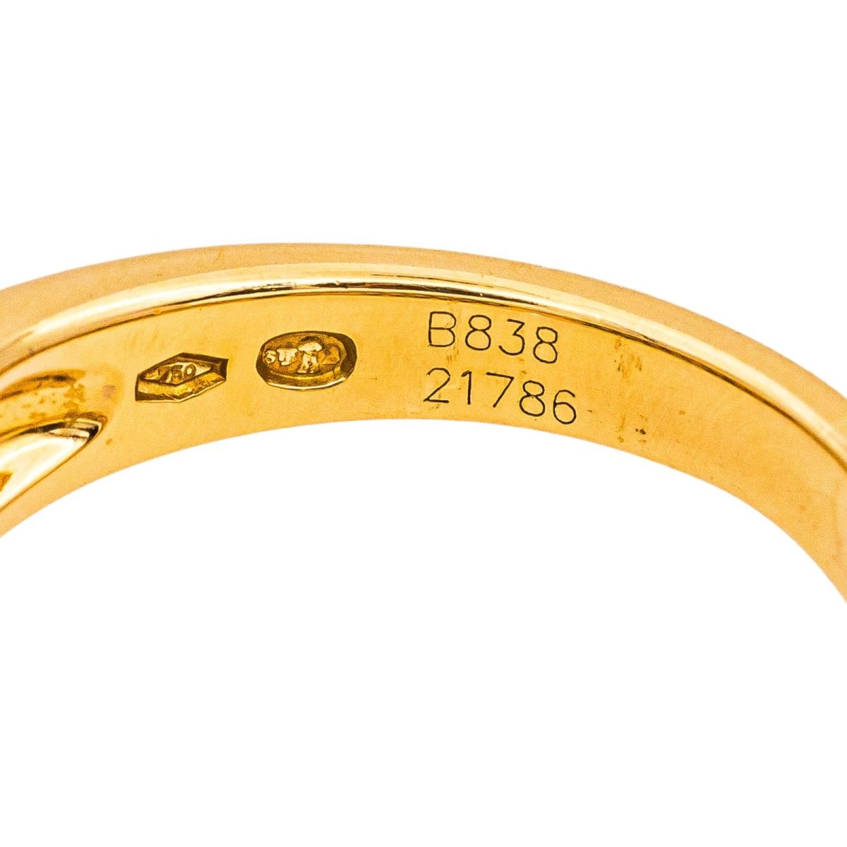 Bague Bandeau BOUCHERON "Anaïs" en or jaune, saphir et diamants