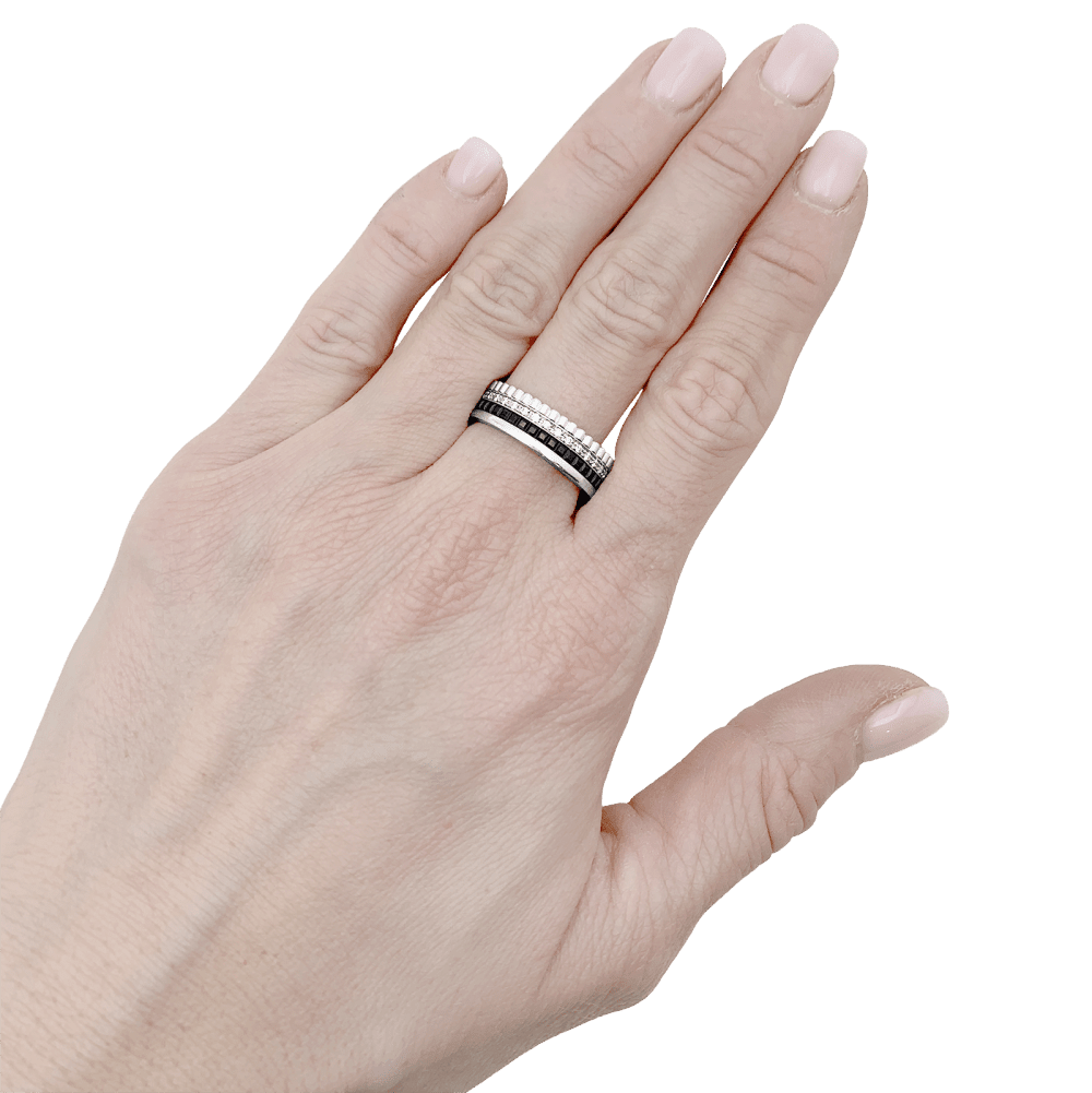 Bague Bandeau BOUCHERON "Quatre Black Édition" en or blanc et diamants