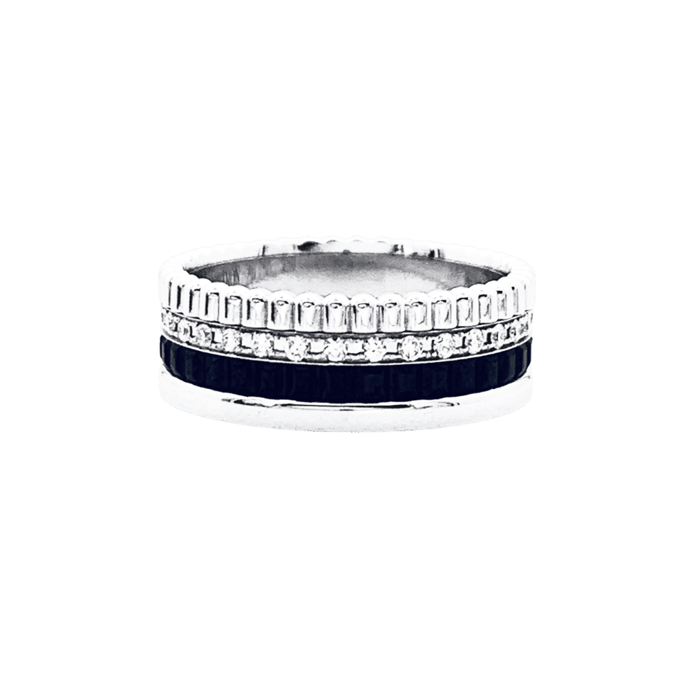 Bague Bandeau BOUCHERON "Quatre Black Édition" en or blanc et diamants