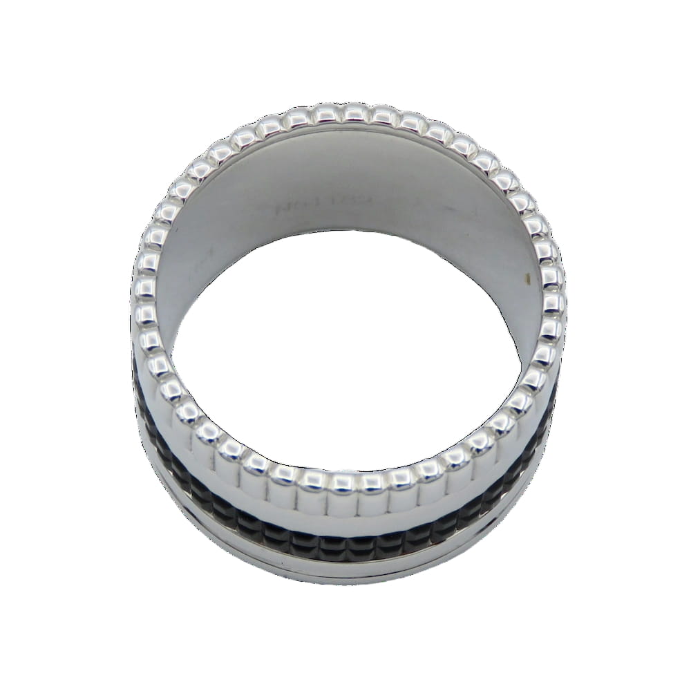 Bague Bandeau BOUCHERON "Quatre Black Edition" L en or blanc et PVD