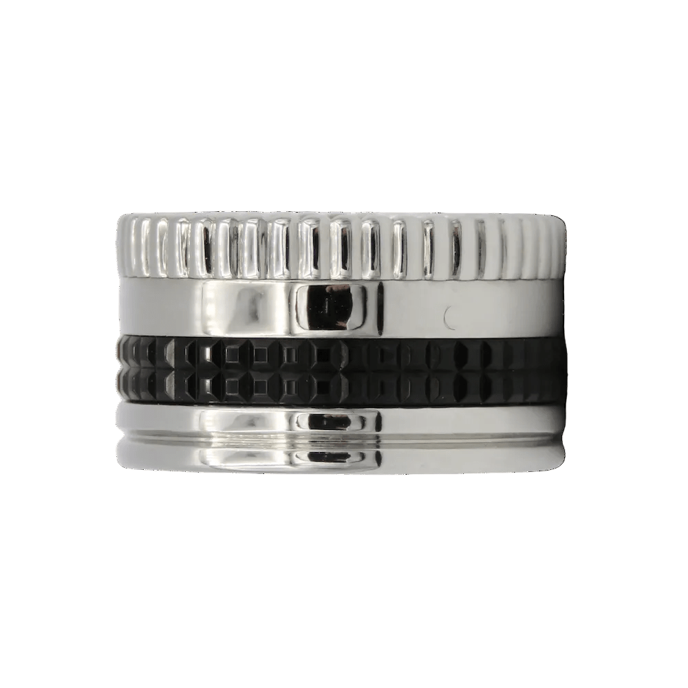 Bague Bandeau BOUCHERON "Quatre Black Edition" L en or blanc et PVD