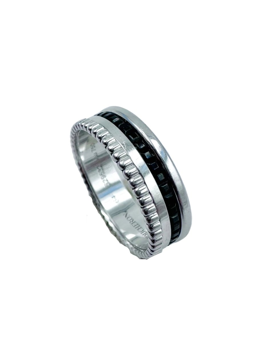 Bague BOUCHERON "Quatre Black Edition" en or blanc et PVD noir
