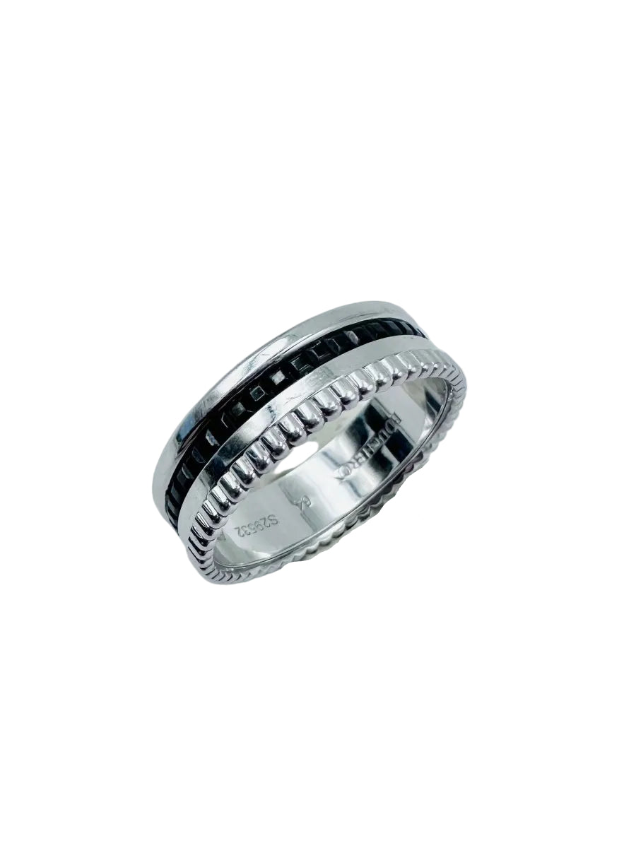 Bague BOUCHERON "Quatre Black Edition" en or blanc et PVD noir