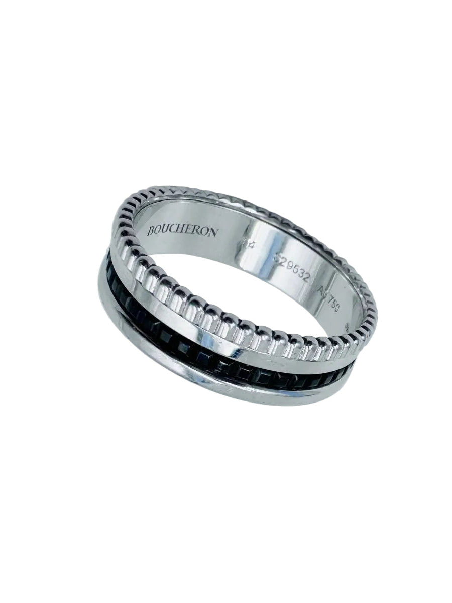 Bague BOUCHERON "Quatre Black Edition" en or blanc et PVD noir