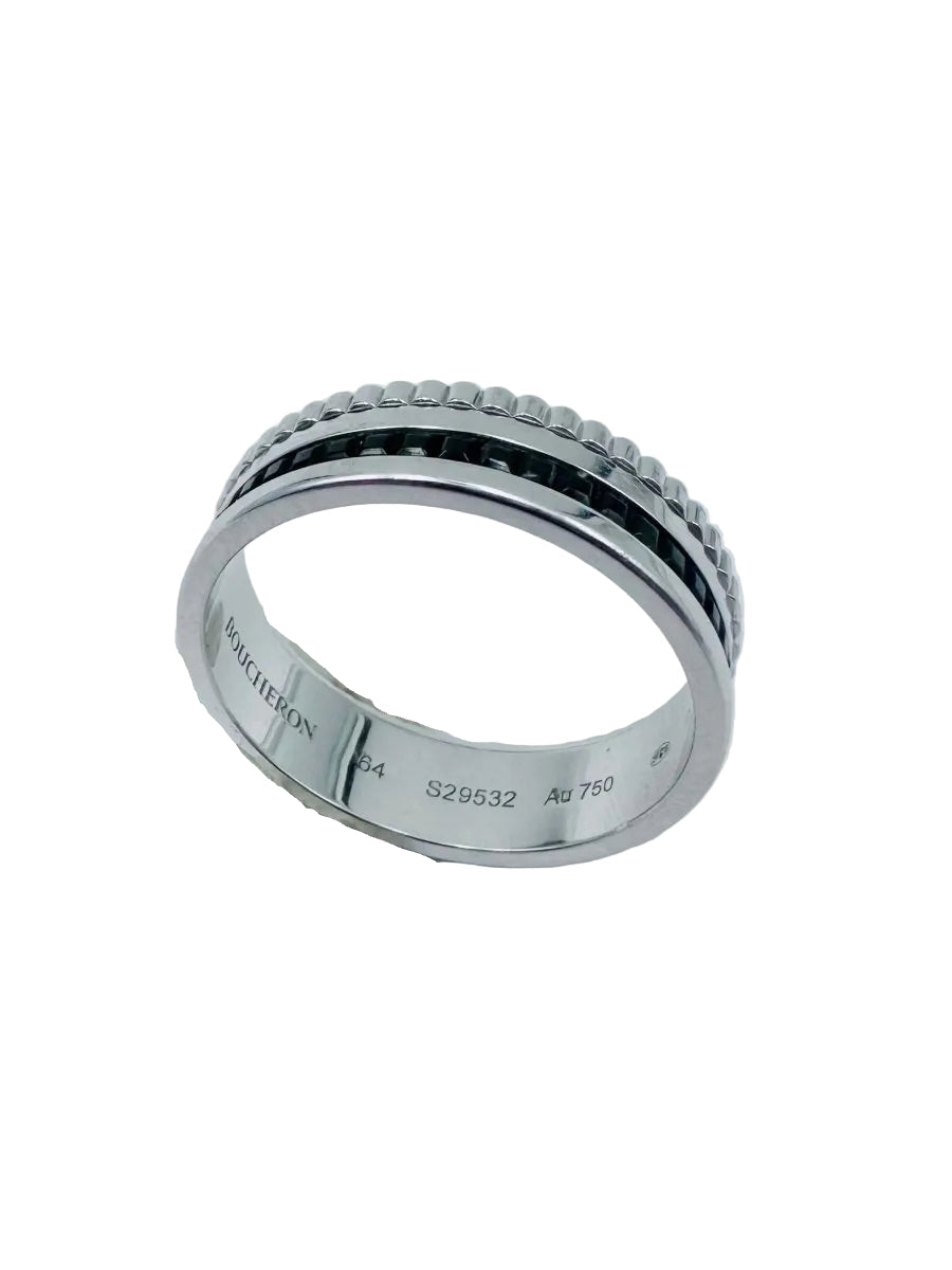 Bague BOUCHERON "Quatre Black Edition" en or blanc et PVD noir