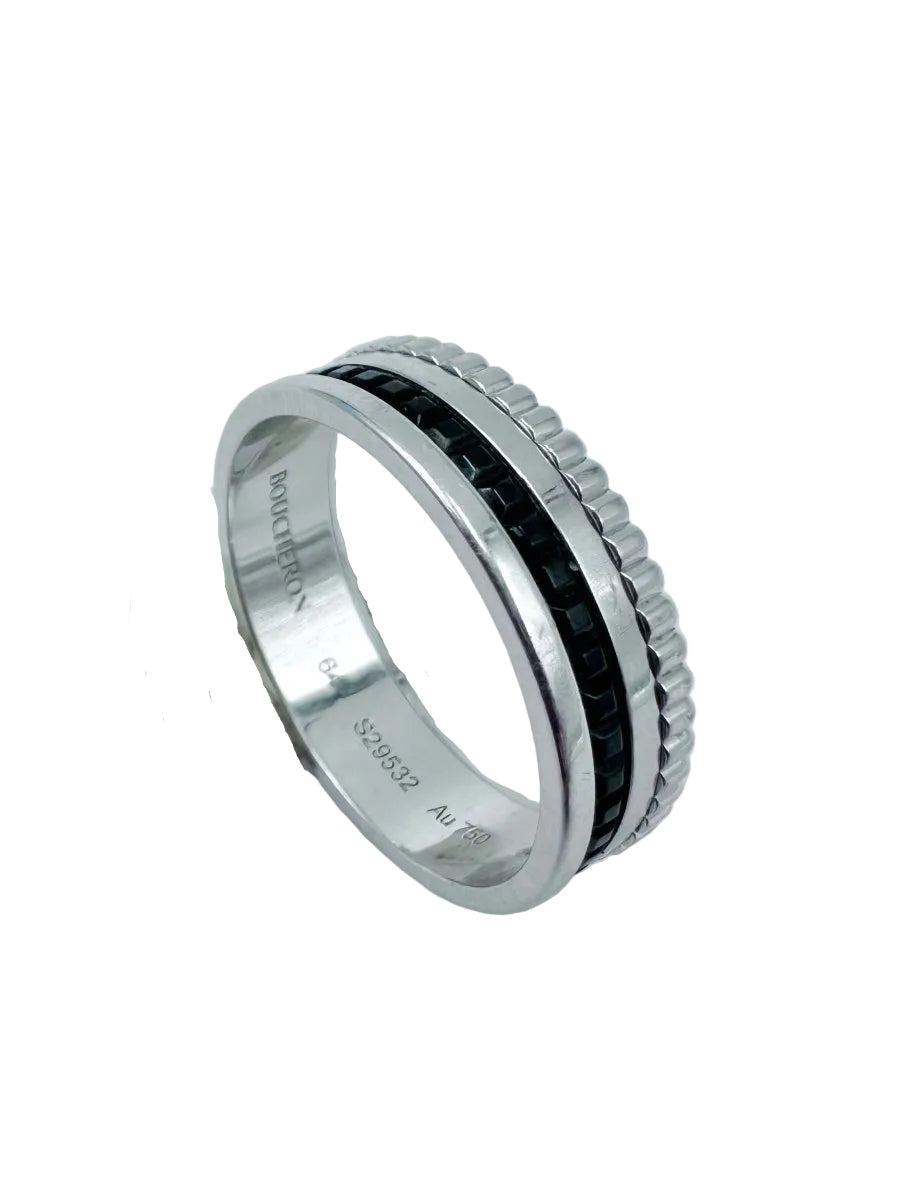 Bague BOUCHERON "Quatre Black Edition" en or blanc et PVD noir