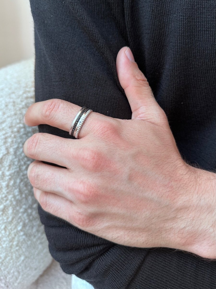 Bague BOUCHERON "Quatre Black Edition" en or blanc et PVD noir